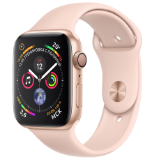 Apple Watch Series 4, 40 мм, корпус из алюминия золотого цвета, спортивный ремешок цвета «розовый песок»