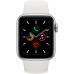 Часы Apple Watch Series 5, 44 мм, корпус из алюминия серебристого цвета, спортивный браслет белого цвета