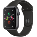 Часы Apple Watch Series 5, 44 мм, корпус из алюминия цвета «серый космос», спортивный браслет чёрного цвета