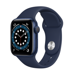 Apple Watch Series 6, 40 мм, корпус из алюминия синего цвета, спортивный ремешок «тёмный ультрамарин»