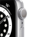 Apple Watch Series 6, 44 мм, корпус из алюминия серебристого цвета, спортивный ремешок белого цвета