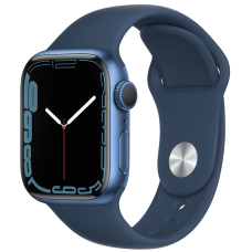 Apple Watch Series 7, 41 мм, корпус из алюминия синего цвета, спортивный ремешок «синий омут»