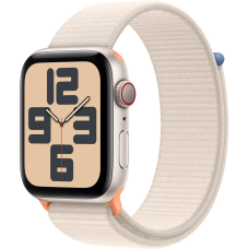 Apple Watch SE 2023, 44 мм, корпус из алюминия цвета «сияющая звезда», спортивный браслет цвета сияющая звезда