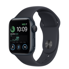 Apple Watch SE 2022, 40 мм, корпус из алюминия цвета «тёмная ночь», спортивный ремешок цвета «тёмная ночь»