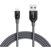 Кабель Anker PowerLine+ USB-Lightning MFi, 0,9м, кевлар, 6000+ перегибов A8121HA1 (чехол). Серый