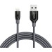 Кабель Anker PowerLine+ USB-Lightning MFi, 1,8м, кевлар, 6000+ перегибов A8122HA1 (чехол). Серый