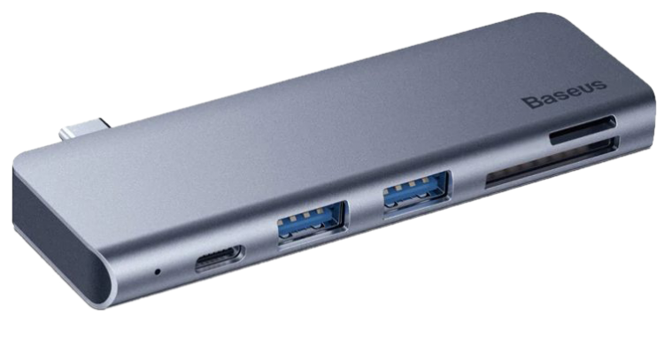 USB-концентратор Baseus Type-C to USB3.0x2/SD/TF/Type-C PD (CAHUB-K0G) для MacBook Pro