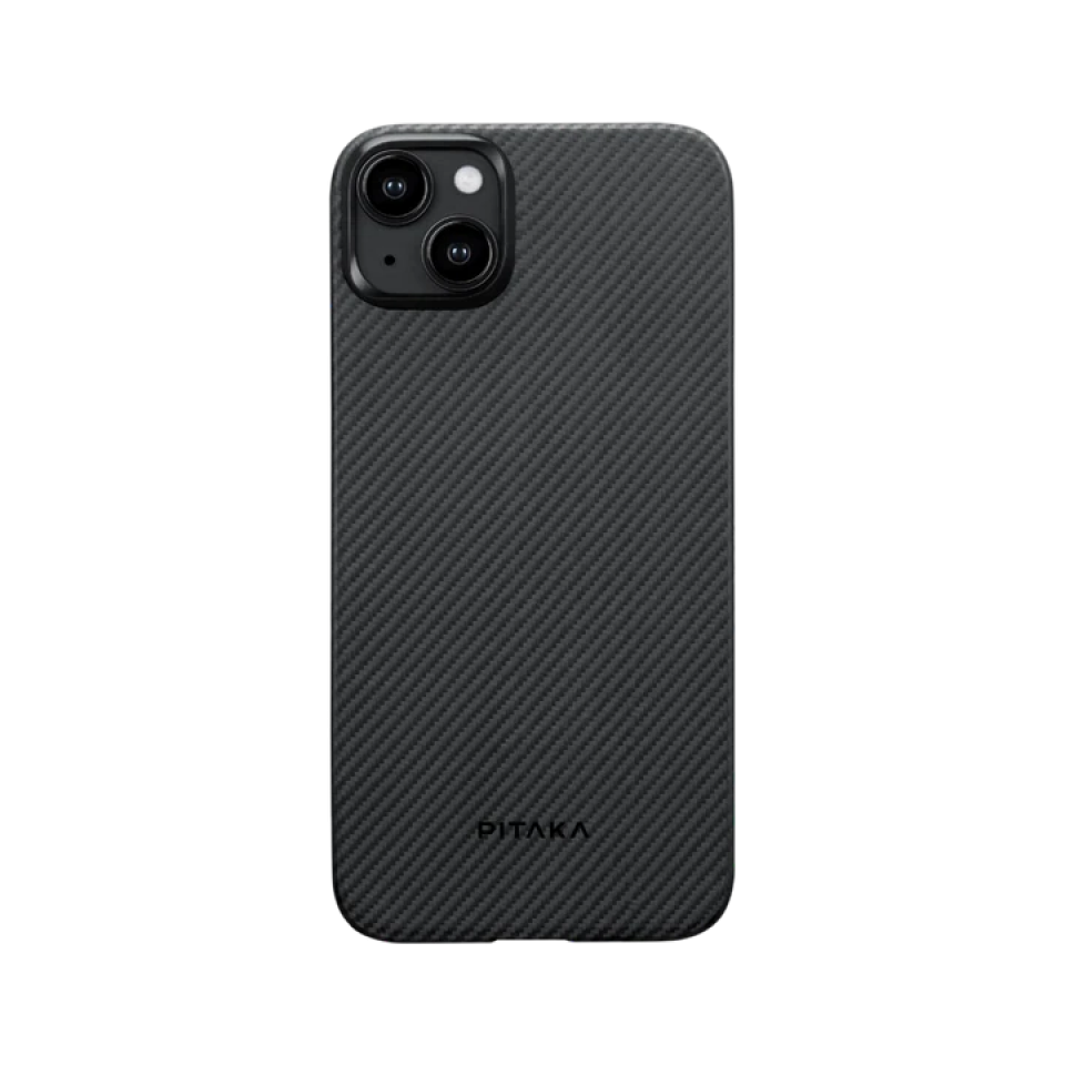 Чехол Pitaka KI1501A для iPhone 15 черно-серый узкое плетение, MagEZ Case 4 (6.1