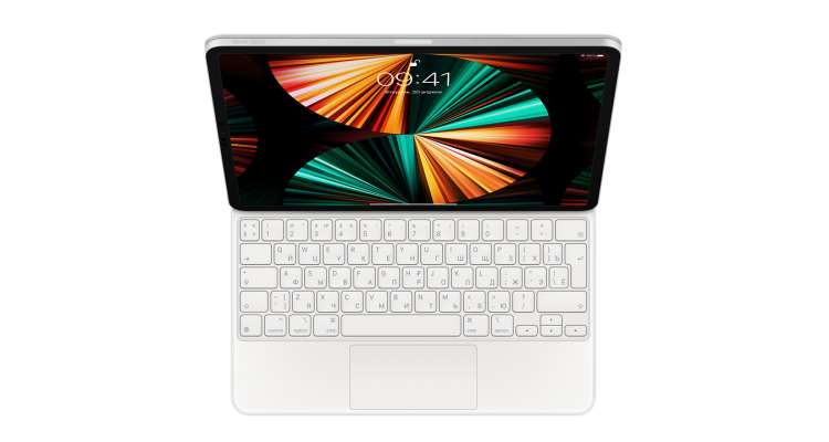 Клавиатура Magic Keyboard для iPad Pro 12,9 дюйма (5‑го поколения), русская раскладка, белый цвет