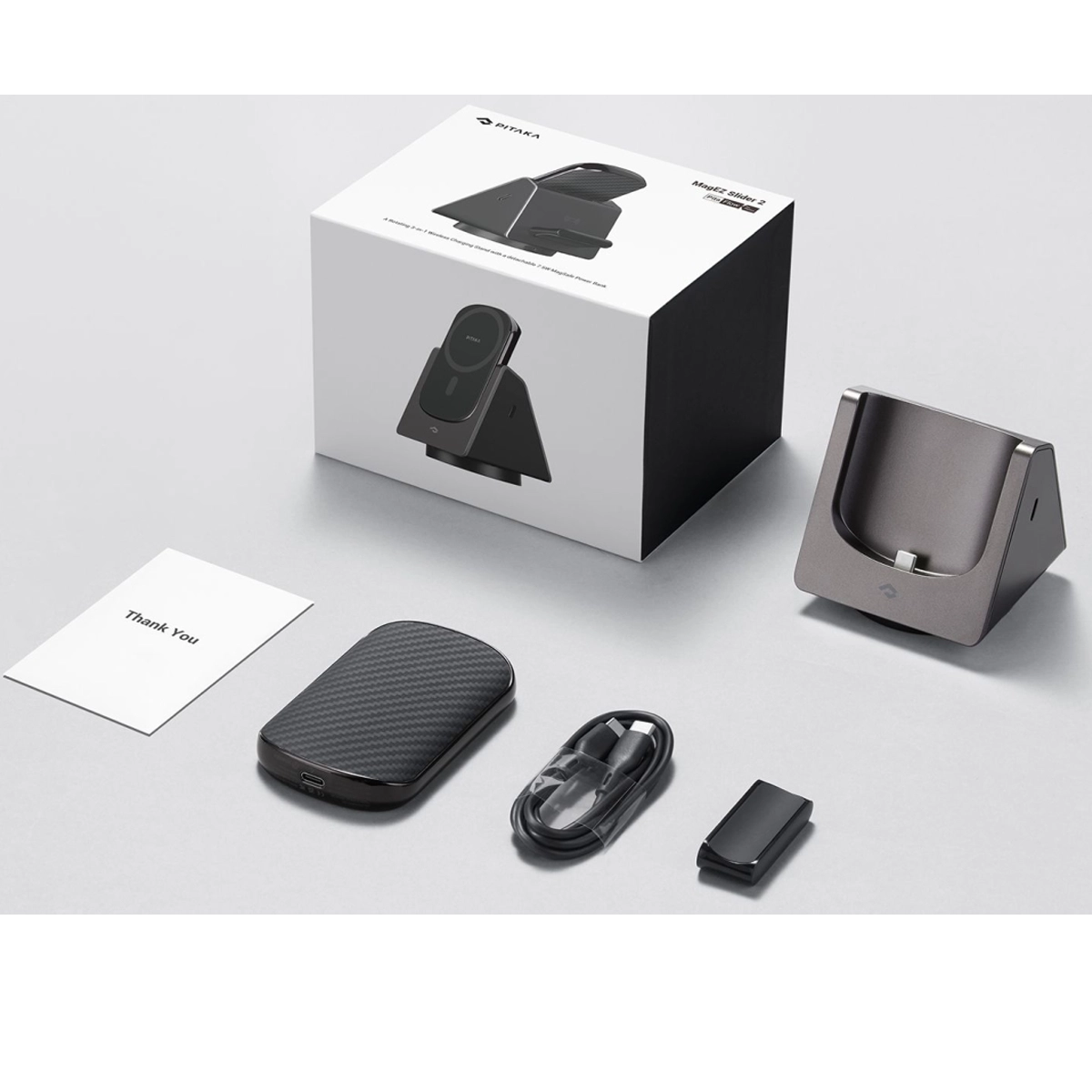 Фото Настольная беспроводная зарядка MagEZ Slider 2, съёмный Power Bank из арамидного плетения