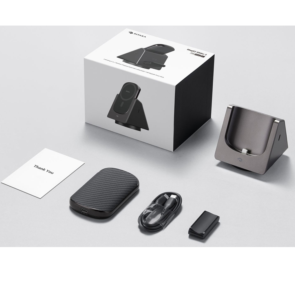Фото Настольная беспроводная зарядка MagEZ Slider 2, съёмный Power Bank из арамидного плетения